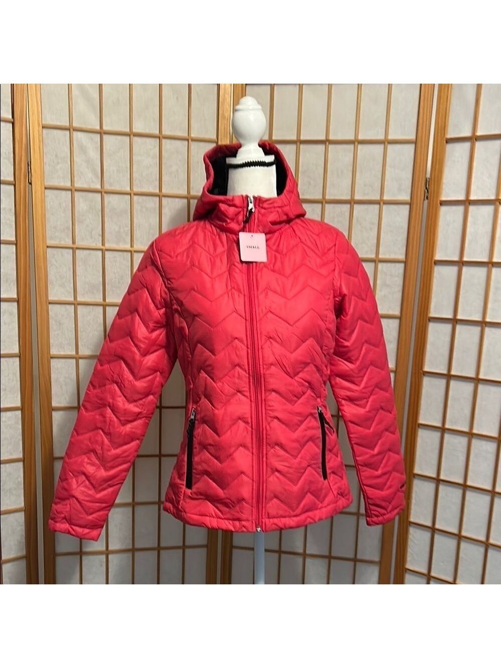 Women's Bright Pink Quilted Jacket - Picture 1 of 6